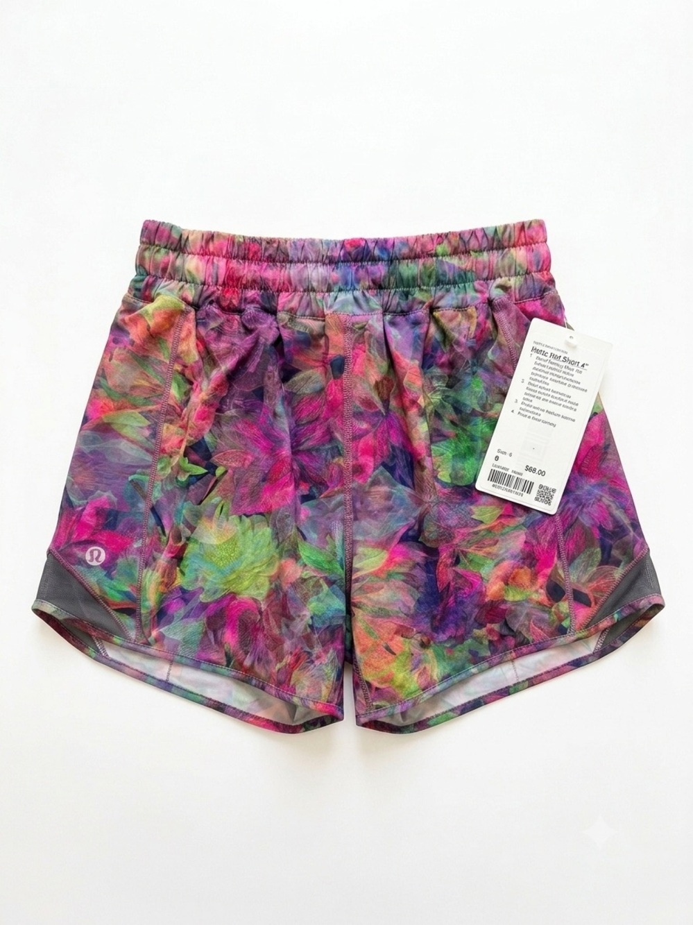 NWT Lululemon Hotty Hot Low-Rise Lined Short 4" Floral Multi-Color Size 2